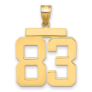 14k Yellow Gold Large Polished Number 83 Charm