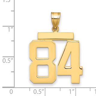 14k Yellow Gold Large Polished Number 84 Charm