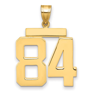 14k Yellow Gold Large Polished Number 84 Charm
