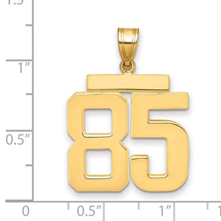 14k Yellow Gold Large Polished Number 85 Charm
