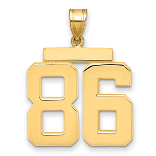 14k Yellow Gold Large Polished Number 86 Charm