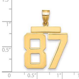 14k Yellow Gold Large Polished Number 87 Charm