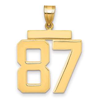 14k Yellow Gold Large Polished Number 87 Charm