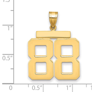 14k Yellow Gold Large Polished Number 88 Charm
