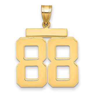 14k Yellow Gold Large Polished Number 88 Charm