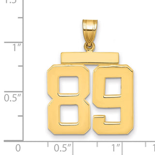 14k Yellow Gold Large Polished Number 89 Charm