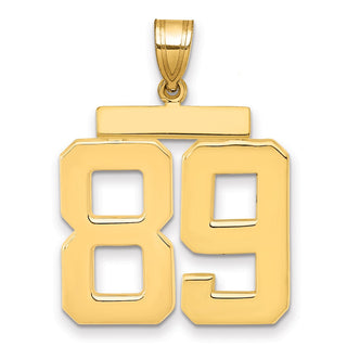 14k Yellow Gold Large Polished Number 89 Charm