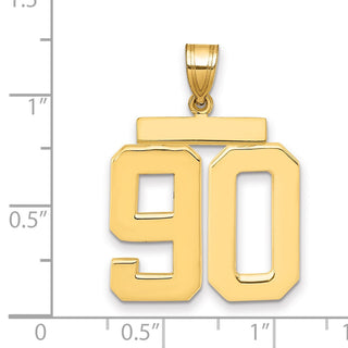 14k Yellow Gold Large Polished Number 90 Charm