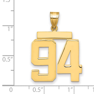14k Yellow Gold Large Polished Number 94 Charm
