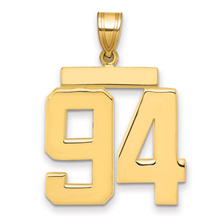 14k Yellow Gold Large Polished Number 94 Charm