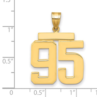 14k Yellow Gold Large Polished Number 95 Charm