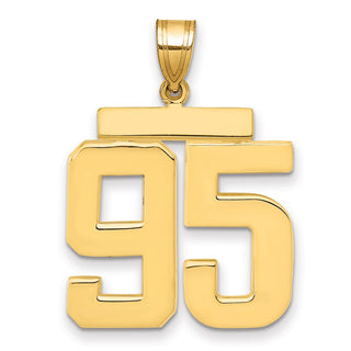 14k Yellow Gold Large Polished Number 95 Charm