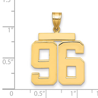 14k Yellow Gold Large Polished Number 96 Charm