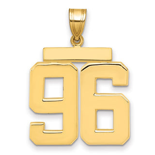 14k Yellow Gold Large Polished Number 96 Charm