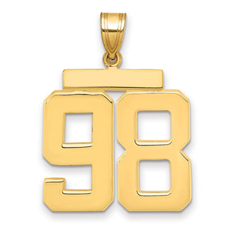 14k Yellow Gold Large Polished Number 98 Charm