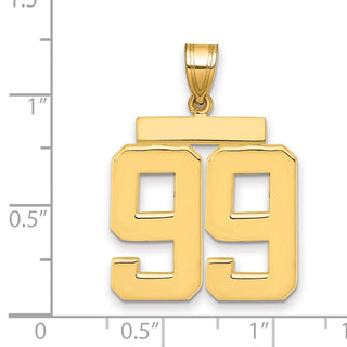 14k Yellow Gold Large Polished Number 99 Charm