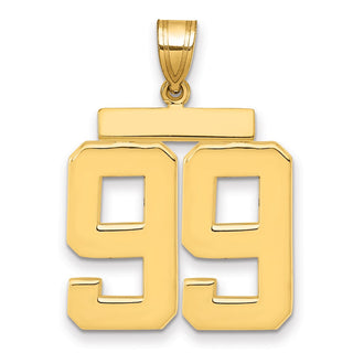 14k Yellow Gold Large Polished Number 99 Charm