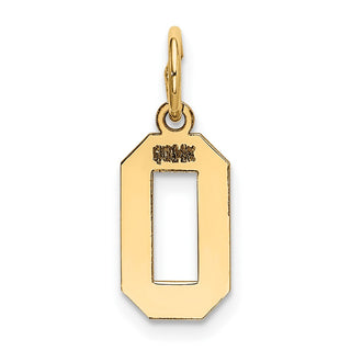 14k Yellow Gold Small Polished Number 0 Charm