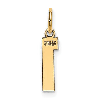14k Yellow Gold Small Polished Number 1 Charm