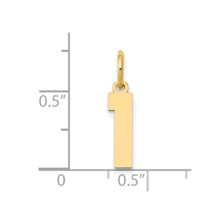14k Yellow Gold Small Polished Number 1 Charm