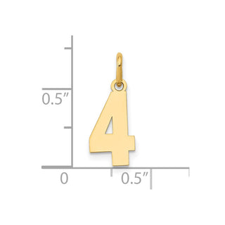 14k Yellow Gold Small Polished Number 4 Charm