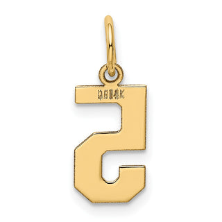 14k Yellow Gold Small Polished Number 5 Charm