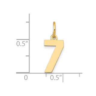14k Yellow Gold Small Polished Number 7 Charm