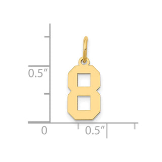 14k Yellow Gold Small Polished Number 8 Charm