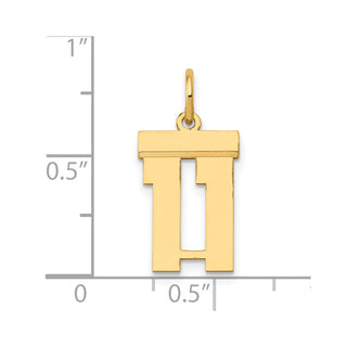 14k Yellow Gold Small Polished Number 11 Charm LS11