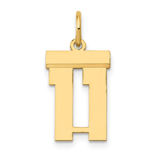 14k Yellow Gold Small Polished Number 11 Charm LS11