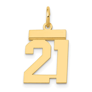 14k Yellow Gold Small Polished Number 21 Charm LS21