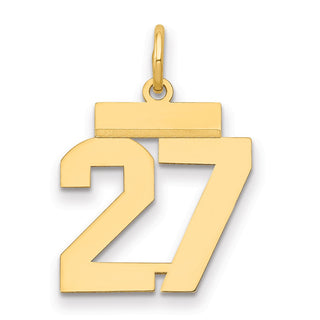 14k Yellow Gold Small Polished Number 27 Charm LS27