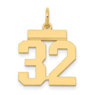 14k Yellow Gold Small Polished Number 32 Charm LS32