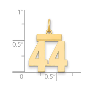 14k Yellow Gold Small Polished Number 44 Charm LS44