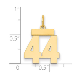 14k Yellow Gold Small Polished Number 44 Charm LS44