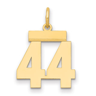 14k Yellow Gold Small Polished Number 44 Charm LS44