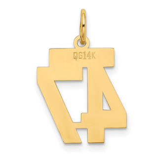 14k Yellow Gold Small Polished Number 47 Charm LS47