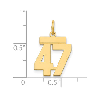 14k Yellow Gold Small Polished Number 47 Charm LS47