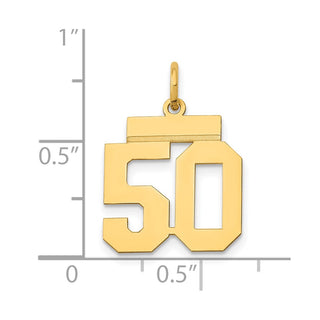 14k Yellow Gold Small Polished Number 50 Charm LS50