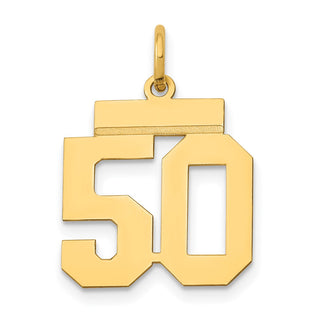 14k Yellow Gold Small Polished Number 50 Charm LS50