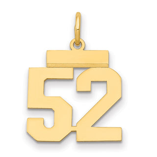 14k Yellow Gold Small Polished Number 52 Charm LS52