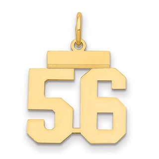 14k Yellow Gold Small Polished Number 56 Charm LS56