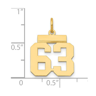 14k Yellow Gold Small Polished Number 63 Charm LS63