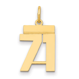 14k Yellow Gold Small Polished Number 71 Charm LS71