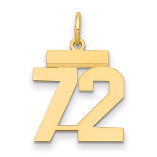 14k Yellow Gold Small Polished Number 72 Charm LS72