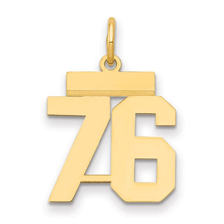 14k Yellow Gold Small Polished Number 76 Charm LS76