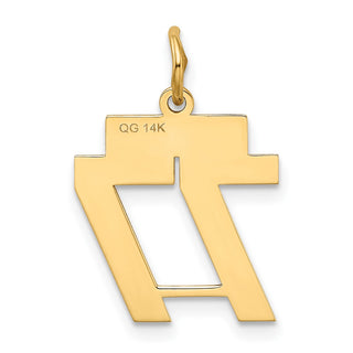 14k Yellow Gold Small Polished Number 77 Charm LS77