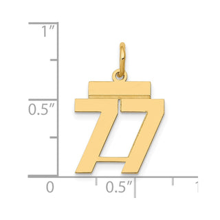 14k Yellow Gold Small Polished Number 77 Charm LS77