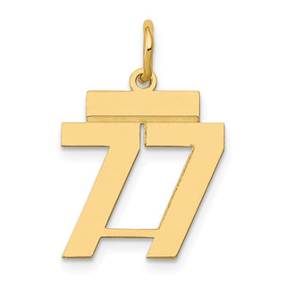 14k Yellow Gold Small Polished Number 77 Charm LS77