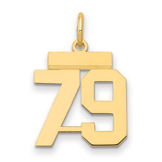 14k Yellow Gold Small Polished Number 79 Charm LS79
